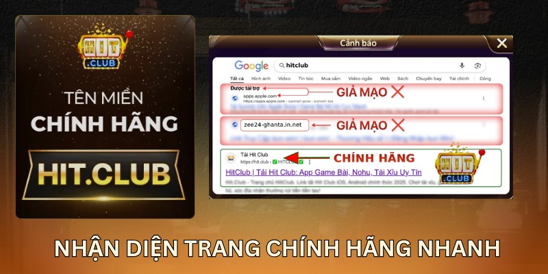 Nhìn giao diện để nhận ra web chính thức